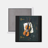 Aimant Le Vieux Violon, peinture d'art (Recto/Verso)