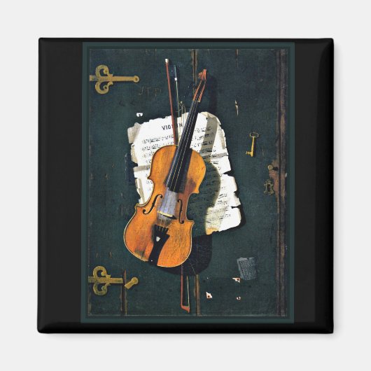 Aimant Le Vieux Violon, peinture d'art (Devant)