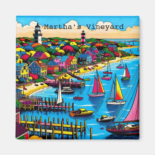 Aimant Le vignoble de Martha | Art Abstrait coloré (Devant)