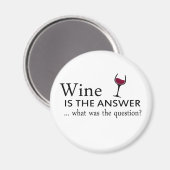 Aimant Le vin est la réponse drôle citation de vin (Recto/Verso)