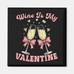 Aimant Le vin est mon cœur de la Saint-Valentin Buveur de