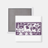 Aimant Le Vin, étiquette de vin de millésime (Recto/Verso)