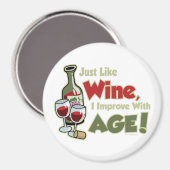 Aimant Le vin s'améliore avec l'âge (Recto/Verso)