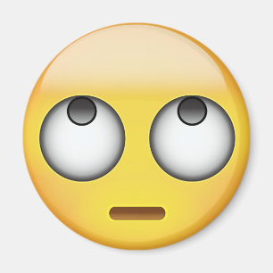 Aimant Le visage avec le roulement observe Emoji