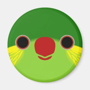 Aimant Le visage d'une loriette à flanc rouge
