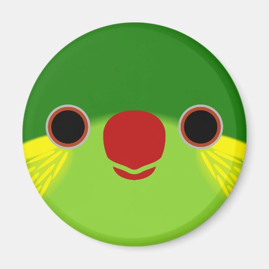 Aimant Le visage d'une loriette à flanc rouge (Devant)