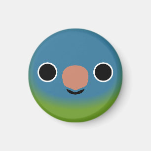 Aimant Le visage d'une perruche à couronne bleue