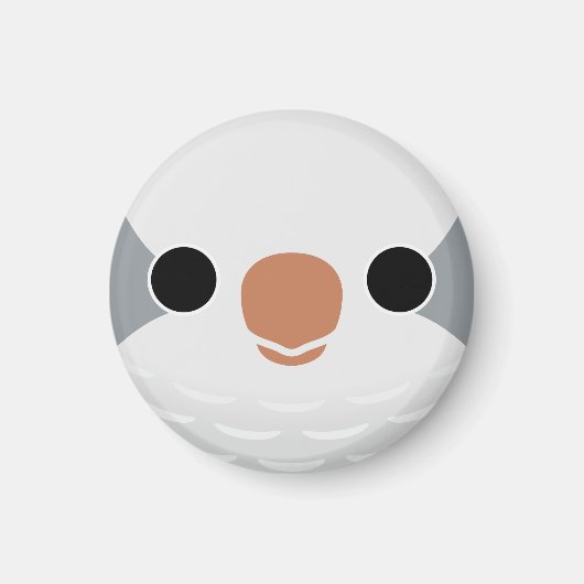 Aimant Le visage d'une perruque de moine gris (Devant)