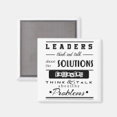 Aimant leaders motivational quote black & white inspiring (Recto/Verso)