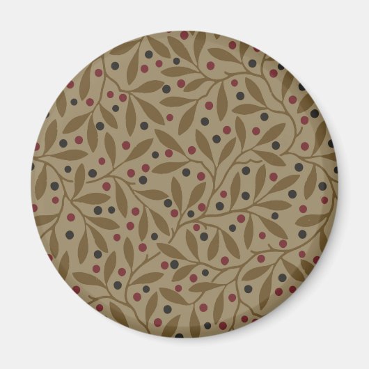 Aimant Leaf Berry Classique Colorful Art Motif (Devant)