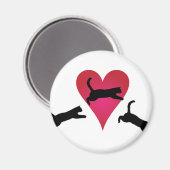Aimant Leaping dans votre coeur de chat (Recto/Verso)