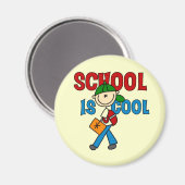 Aimant L'école de garçons est cool (Recto/Verso)