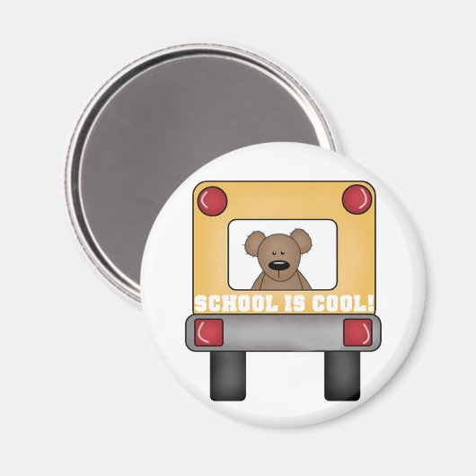 Aimant L'école est Cool Bus scolaire (Recto/Verso)