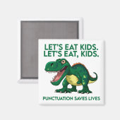 Aimant Leçon de grammaire de dinosaure drôle (Recto/Verso)