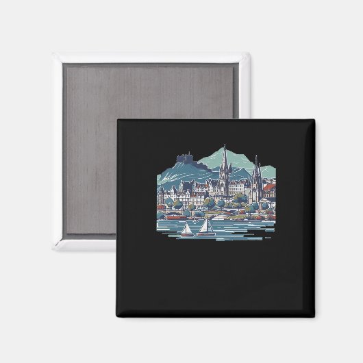 Aimant L'Ecosse en 3d Sketch Isle Of Skye (Recto/Verso)