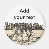 Aimant Lecture des filles et des garçons (Devant)