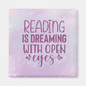 Aimant Lecture violette rêve avec les yeux ouverts (Devant)