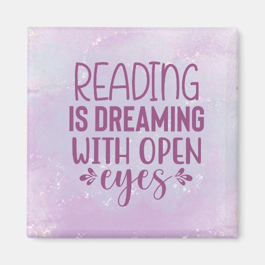 Aimant Lecture violette rêve avec les yeux ouverts (Devant)