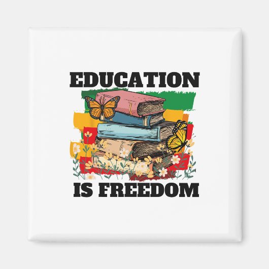 Aimant L'éducation est la liberté Afro-Américain Mois de (Devant)