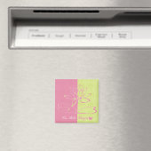 Aimant Lee Hiller Designs Logo Accents Pink Green  (In Situ (Lave-vaisselle))