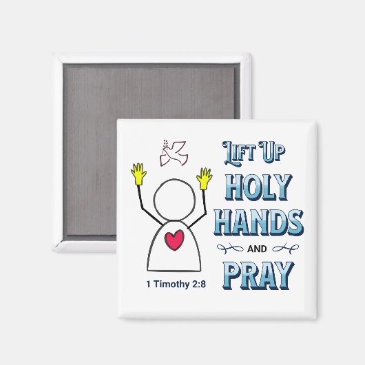 Aimant Left Up Holy Hands 1 Timothée 2:8 (Recto/Verso)
