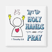 Aimant Left Up Holy Hands 1 Timothée 2:8 (Devant)