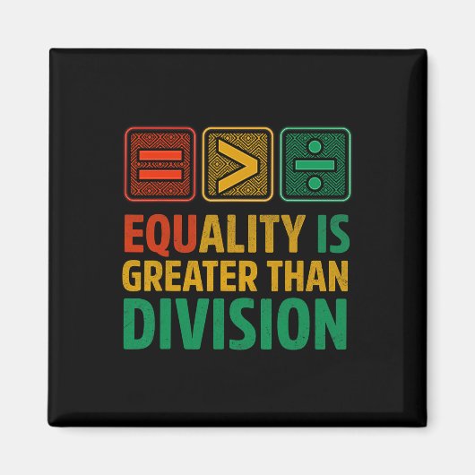 Aimant L'égalité est plus grande que la division Math Bla (Devant)