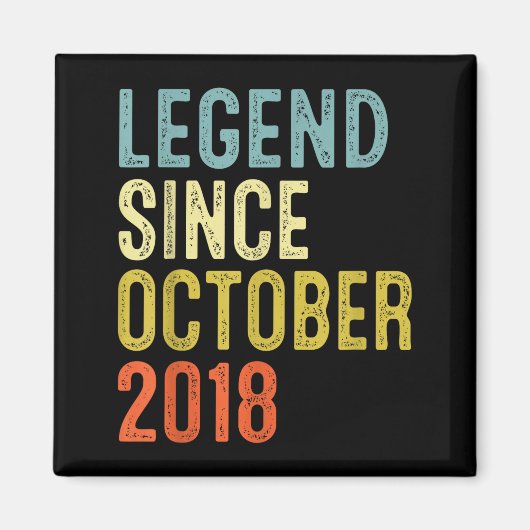 Aimant Legend Since October 2018 7th Birthday 7 Year Old (Devant)