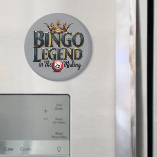 Aimant Légende du Bingo Couronnée d'Or en Typographie Rét