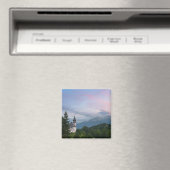 Aimant L'église avec les Alpes au coucher du soleil (In Situ (Lave-vaisselle))