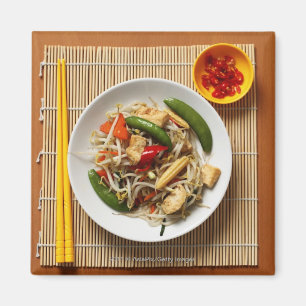 Aimant Légumes frits par stir de Chinois avec des piments