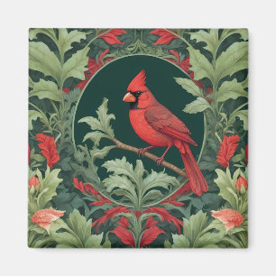 Aimant L'Élégant Cardinal du Nord William Morris Inspiré