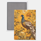 Aimant L'Élégant faisan William Morris Inspiré (Recto/Verso)