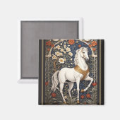 Aimant L'Élégant William Morris Inspiré Cheval Blanc (Recto/Verso)