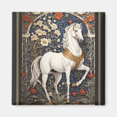 Aimant L'Élégant William Morris Inspiré Cheval Blanc (Devant)