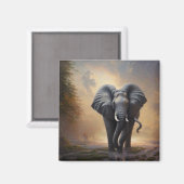 Aimant L'éléphant africain - Le roi (Recto/Verso)