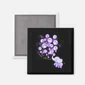 Aimant L'éléphant Bombarde violet Surdose Aware (Recto/Verso)