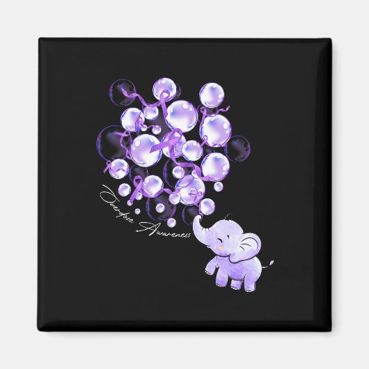 Aimant L'éléphant Bombarde violet Surdose Aware (Devant)