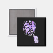 Aimant L'éléphant Bombarde violet Surdose Aware (Recto/Verso)