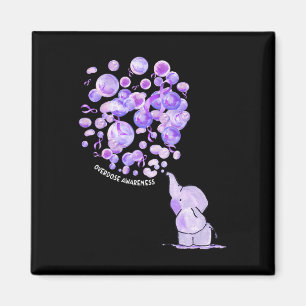 Aimant L'éléphant Bombarde violet Surdose Aware