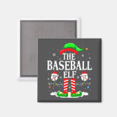 Aimant L'elfe de baseball drôle de Noël Srt amateurs de X (Recto/Verso)