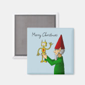 Aimant L'elfe de l'atelier du Père Noël (Recto/Verso)