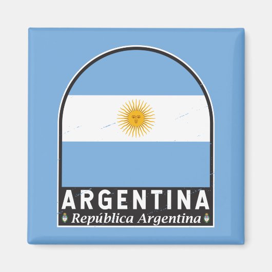 Aimant L'emblème du drapeau argentin est Vintage (Devant)