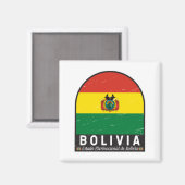 Aimant L'emblème du drapeau bolivien est Vintage (Recto/Verso)