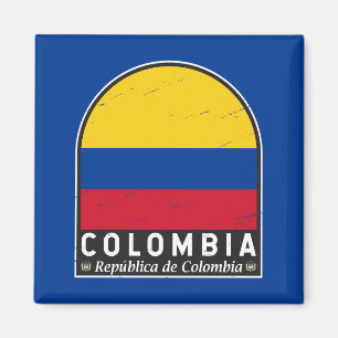 Aimant L'emblème du drapeau colombien est Vintage