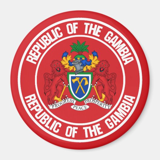 Aimant L'Emblème Rond Gambien (Devant)