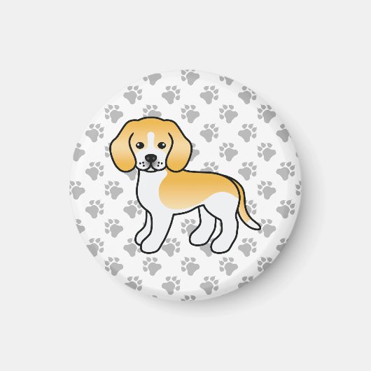 Aimant Lemon And White Beagle Cute Cartoon Dog (Devant)