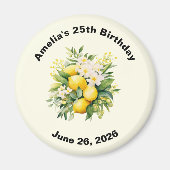 Aimant Lemon Bouquet with White Blossoms Birthday (Devant)