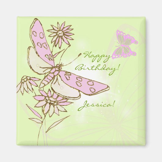 Aimant Lemon Lime Pink Butterfly (Devant)