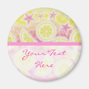 Aimant Lémonade rose 'Your Text' frigo bande magnétique